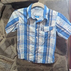 Columbia Kids White and Blue Checkered Shirt